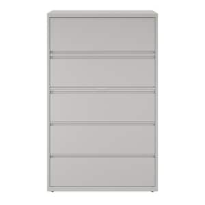 5-Drawer Light Gray Metal 42 in. W Lateral File Cabinet for Home and Office, Letter, Legal and A4 Hanging Folders