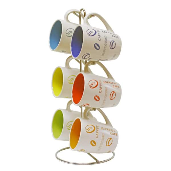 Home Basics 6-Piece Mug Set with Stand