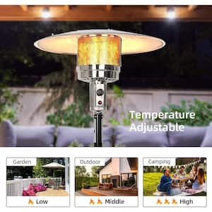 36000 BTU 87 in. Outdoor Patio Heater Wheeled Upright LPG Propane Fuel Heater