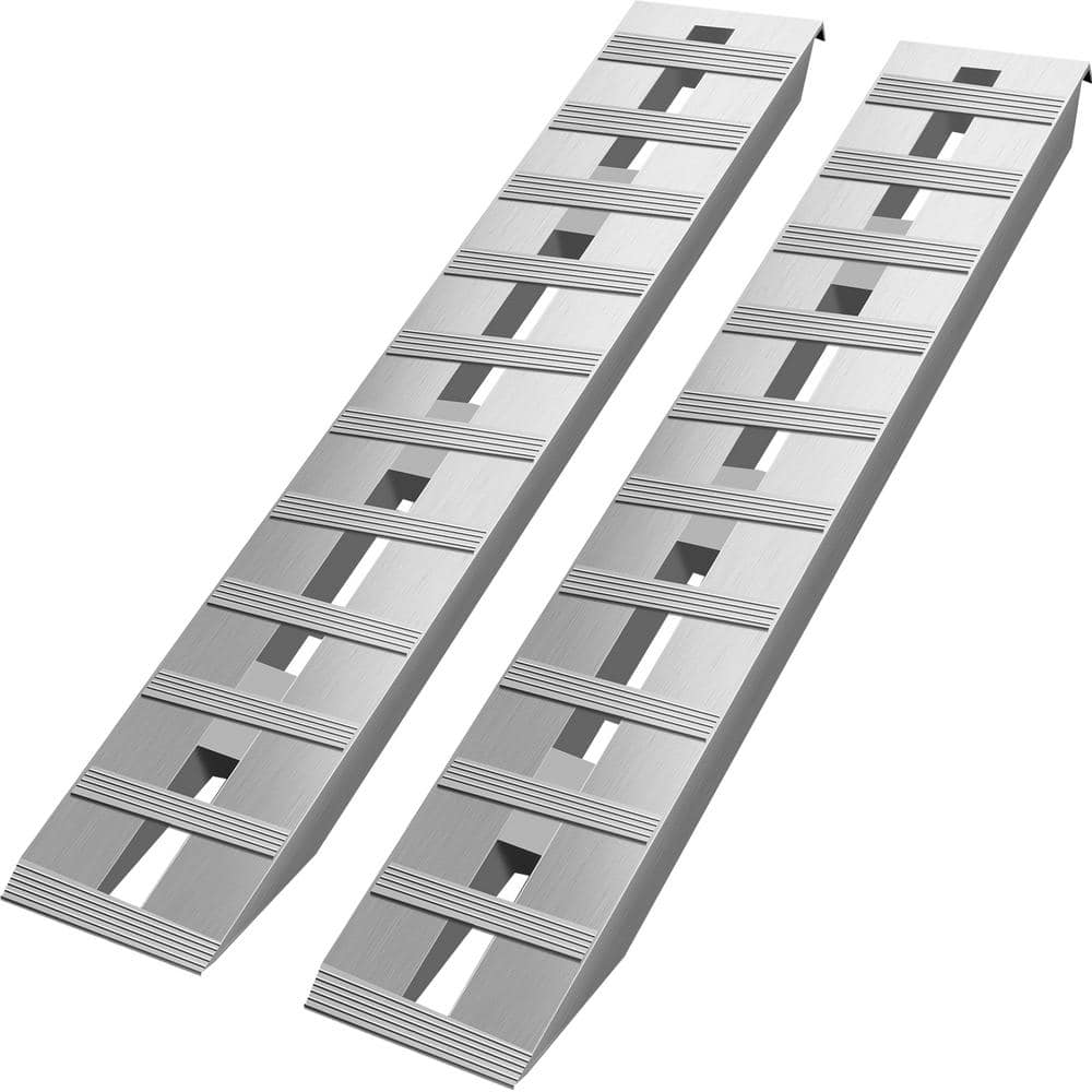 VEVOR 60 in. x 12 in. Aluminum Trailer Ramps 6000 lbs. Loading Cargo Ramp  Total Beavertail Hook End for Truck, ATV (2-Piece) LHJPD60X12IN2ZZ01V0 -  The