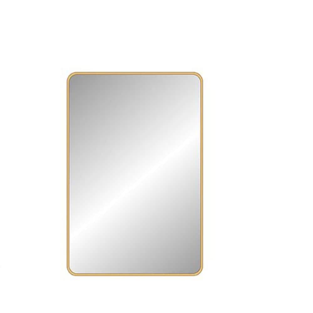 32 in. W x 24 in. H Rectangular Framed Gold Mirror