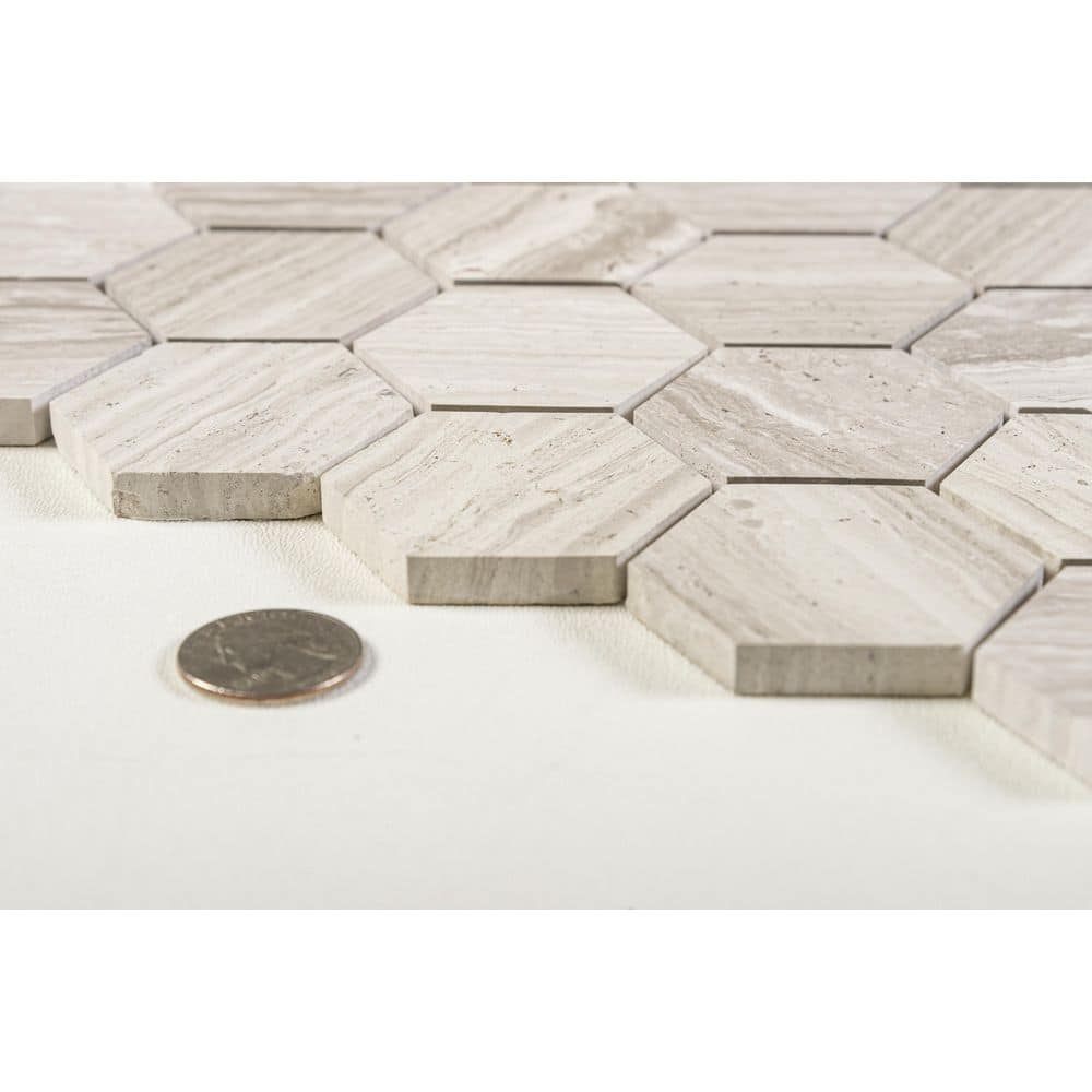 Clai Tan and Brown Matte Honeycomb Mosaic Tile