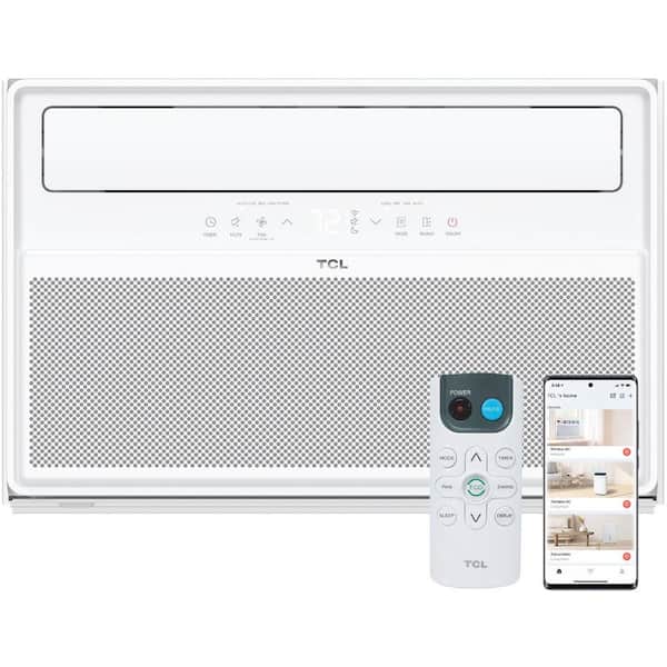 Q-Series 12000 (DOE) BTU 115 Volts Smart Window Air Conditioner Cools 550 sq. ft. with Remote and Wi-Fi Enabled in White