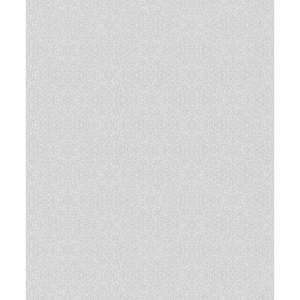 Unbranded Metallic Grey Openwork Flower Vinyl on Non-Woven Non-Pasted Wallpaper Roll
