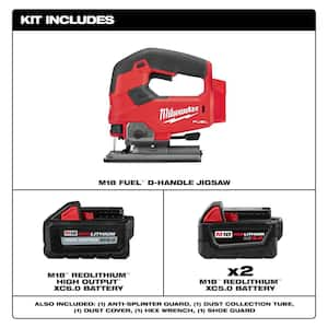 M18 FUEL 18V Lith-Ion Brushless Cordless Jig Saw (Tool-Only) w/M18 (1) High Output 6.0Ah Battery & (2) 5.0Ah Battery