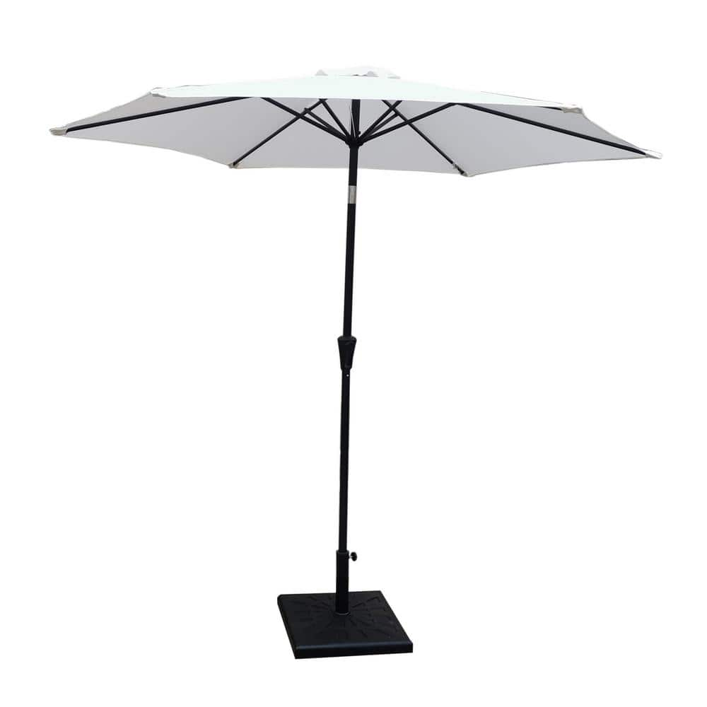 8.8 ft. Outdoor Aluminum Patio Umbrella Market Umbrella with 42 Pound Square Resin Umbrella Base -  AFAIF, HHLB010S00231