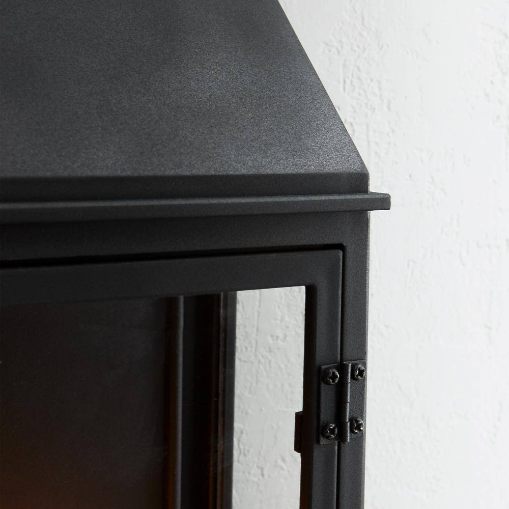 Black Aluminum 2-Light Outdoor Wall Lantern