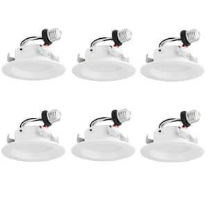 4 in. Round Retrofit New Construction/Remodel Integrated LED Recessed Light Kit, CCT Color Selectable (6-Pack)