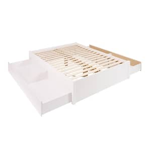 Select White Queen 4-Post Platform Bed with 4-Drawers