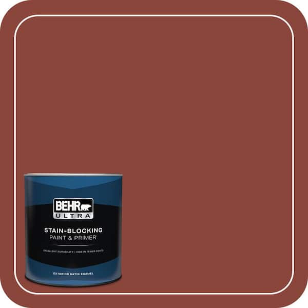 BEHR ULTRA 1 qt. #ECC-46-3 Red Hawk Satin Enamel Exterior Paint & Primer