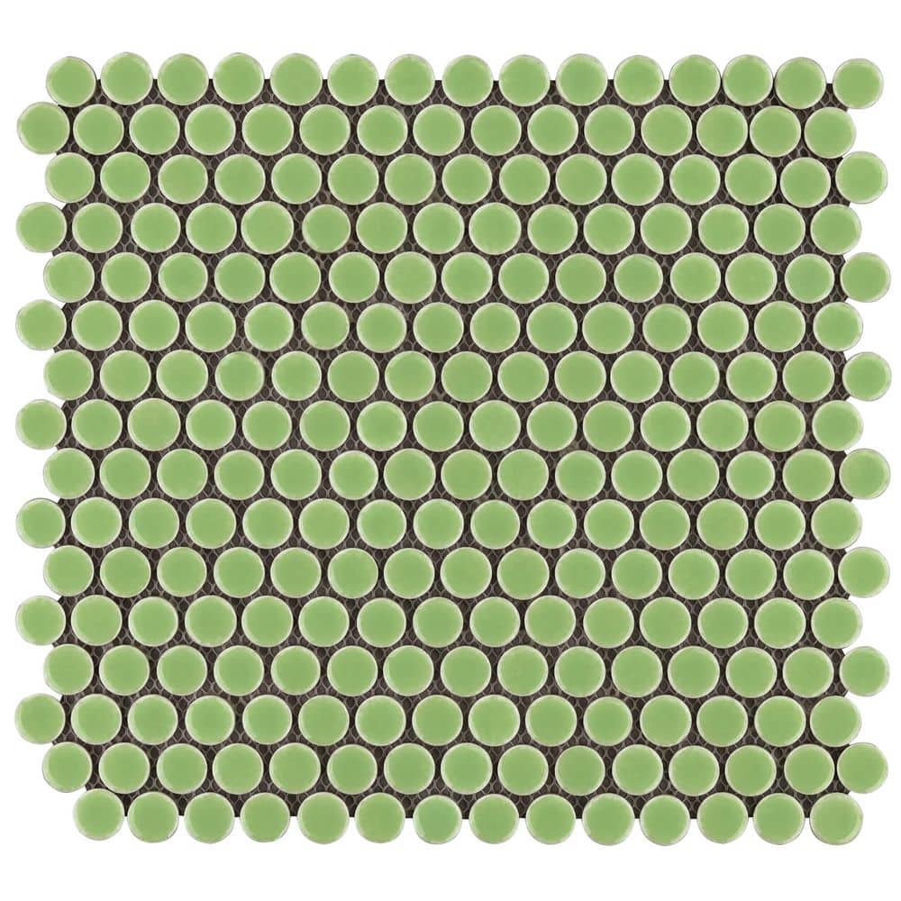 Bliss Edged Penny Round Polished Wheat Grass 3 in. x 6 in. Ceramic Mosaic Floor and Wall Tile Sample price history on PriceWatchPro