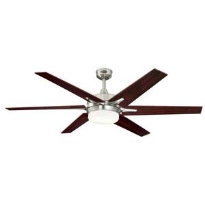 Cayuga 60 in. LED Indoor Brushed Nickel Ceiling Fan with Remote Control