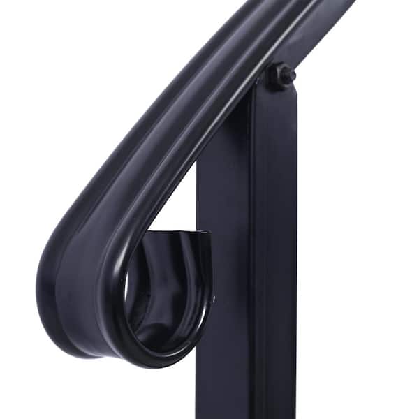 66 in. H x 47 in. W Black Steel Stair Railing Kit