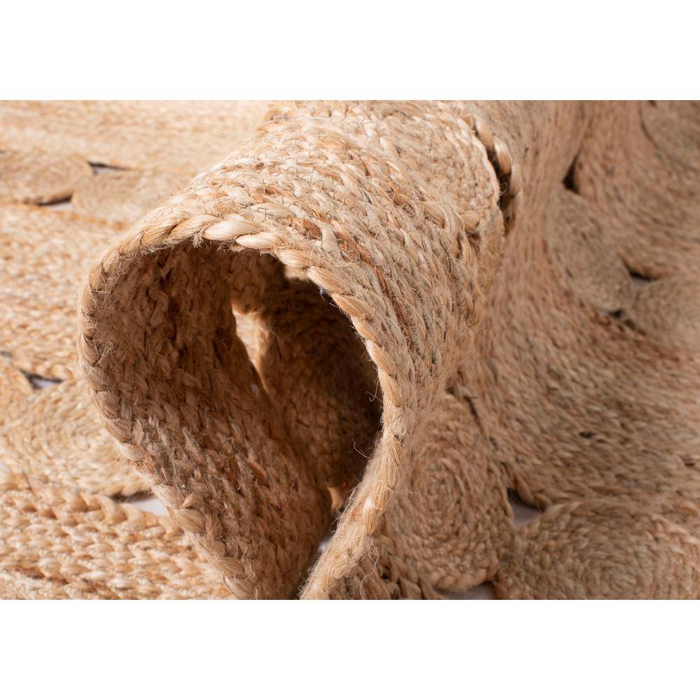 Natural Jute Hand-Knotted 4' x 6' Non-Slip Area Rug