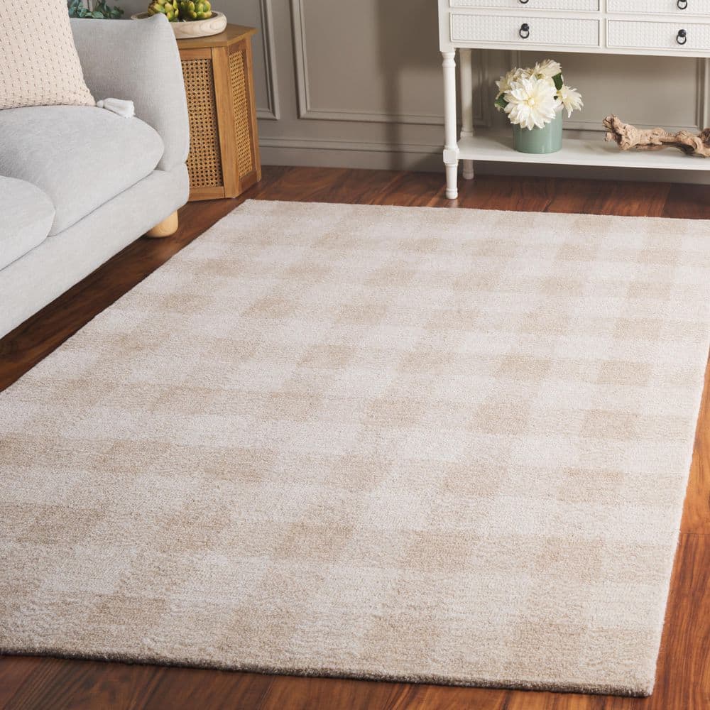 Genre 4 ft. x 6 ft. Beige/Ivory Abstract Plaid Area Rug price history on PriceWatchPro
