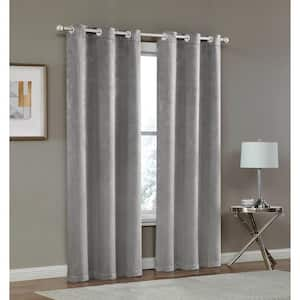 Times Square Taupe 3 Layer Blackout 76 in. x 84 in. Grommet Panel Pair Blackout Curtains