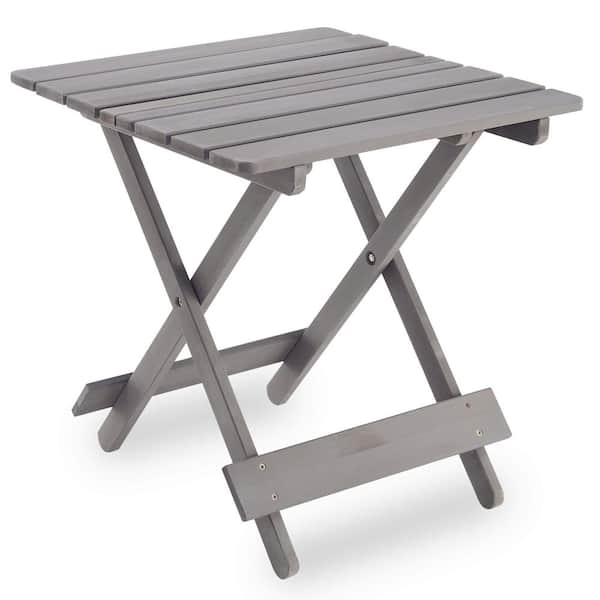 Zeus & Ruta 20 in. W x 20 in. D x 20 in. H Outdoor Cedar Wooden Adirondack Folding Side Table Coffee Table for Indoor or Outdoor