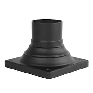 6 in. Square Black Pier Mount Base for Outdoor Post Light Fixtures