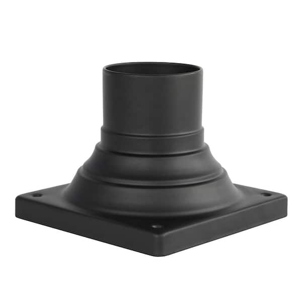 PRIVATE BRAND UNBRANDED 6 in. Square Black Pier Mount Base for Outdoor Post Light Fixtures