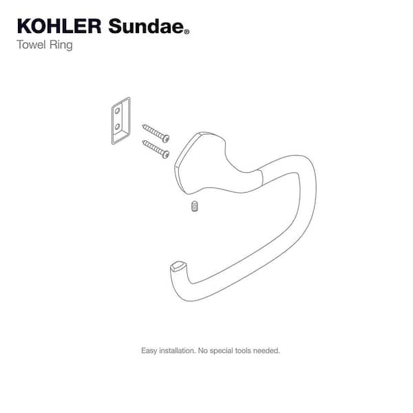 KOHLER Wall Mounted Sundae Towel Ring in Polished Chrome