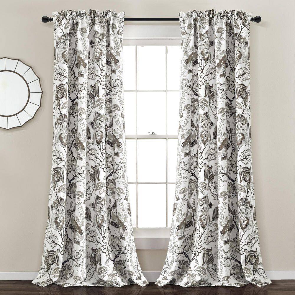 HOMEBOUTIQUE Cynthia Jacobean 52 in. W x 84 in. L Light Filtering ...