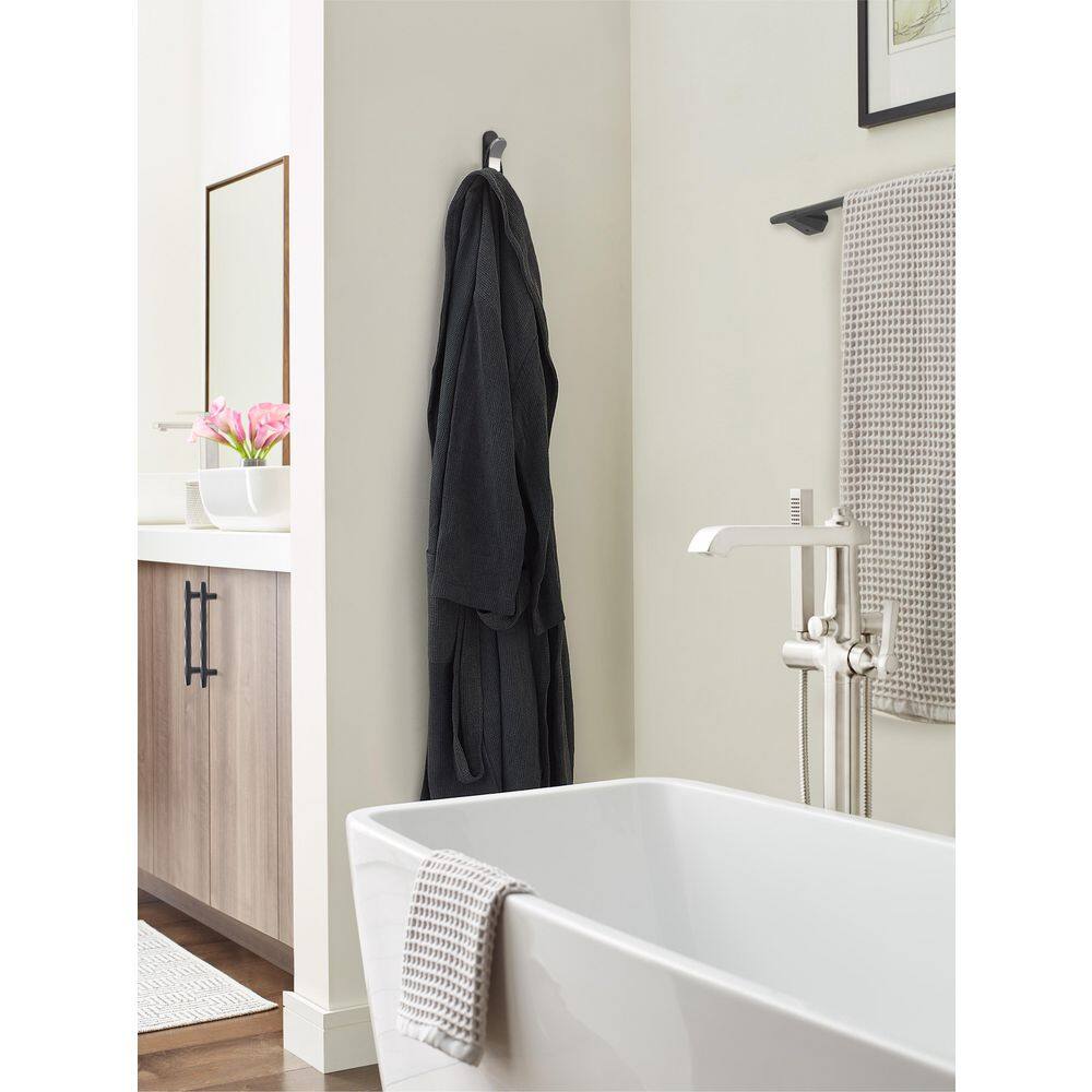 Matte Black and Chrome Single Prong Decorative Wall Hook
