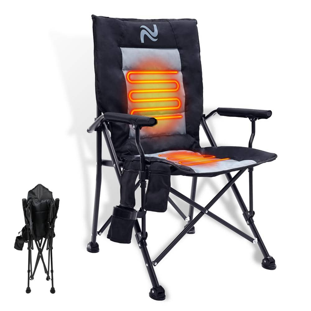 BOZTIY Heated Camping Chair, Heats Back and Seat, 3 Heat Levels, Heated ...