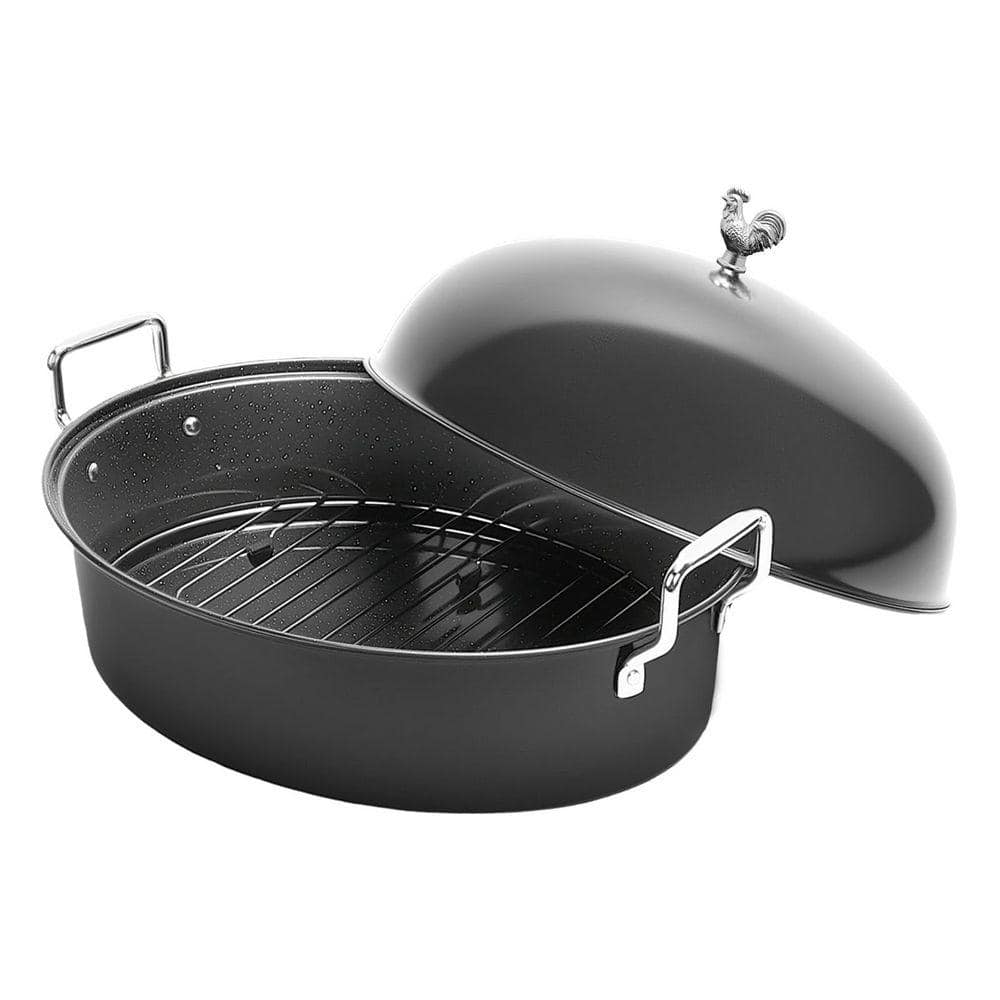 ロースティングパン 32 qt. Black Carbon Steel Roasting Pan Oven Safe Kitchen Roaster