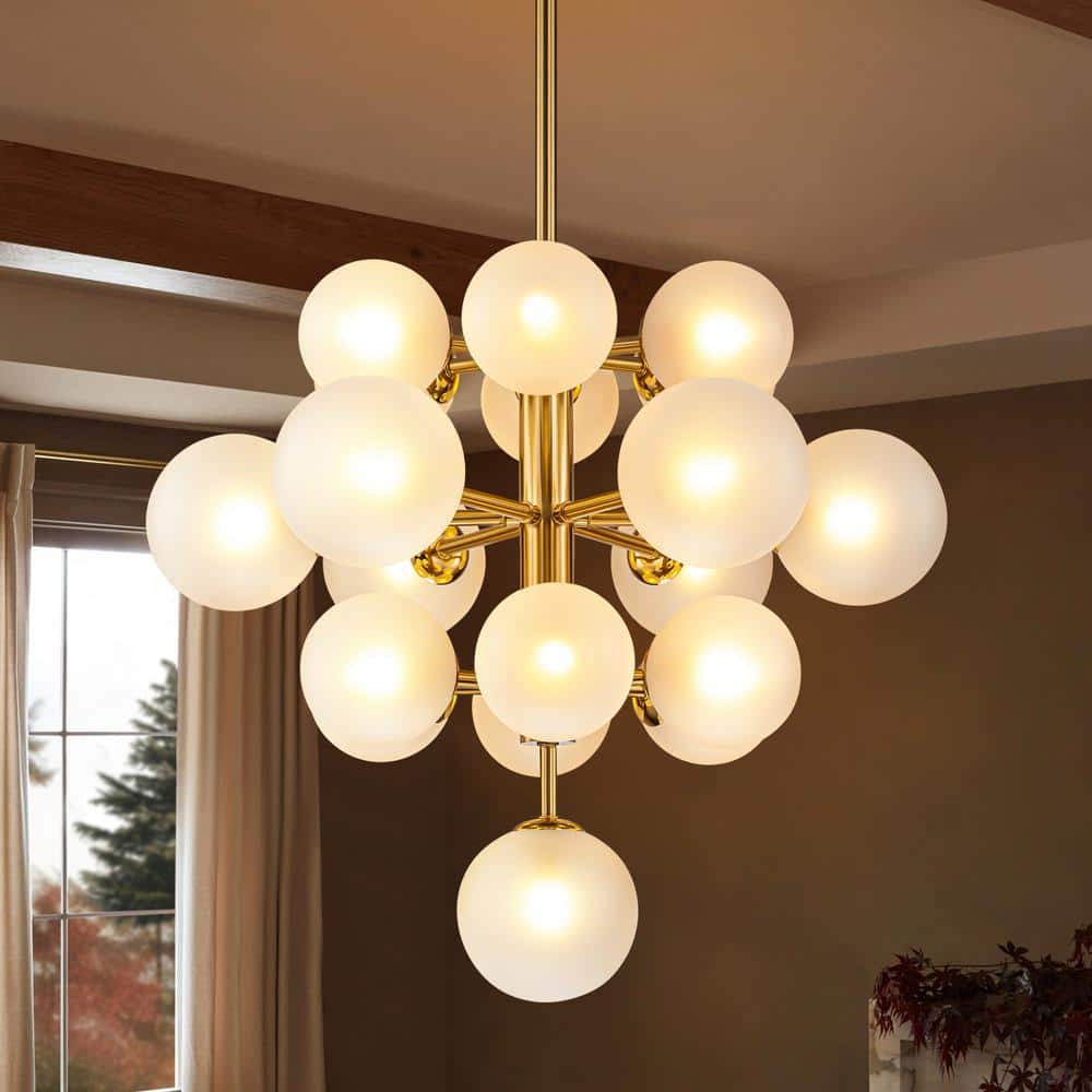 RRTYO Carmona 19-Light Brass Mid-Century Modern Sputnik