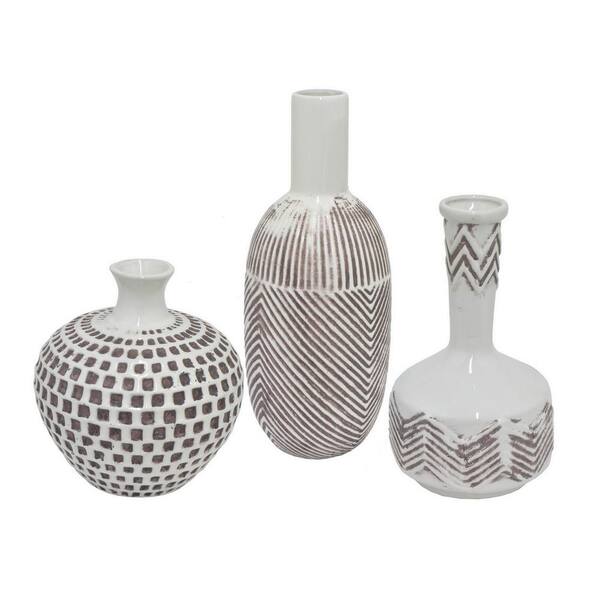 THREE HANDS Ceramic Decorative Vase (Set of 3)