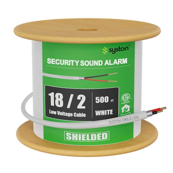Syston Cable Technology 500 ft. 18/2 White CMP/FPLP/CL3P-Plenum Stranded-Shielded Bare Copper Security/Alarm/Control/Sound Wire Indoor/Outdoor