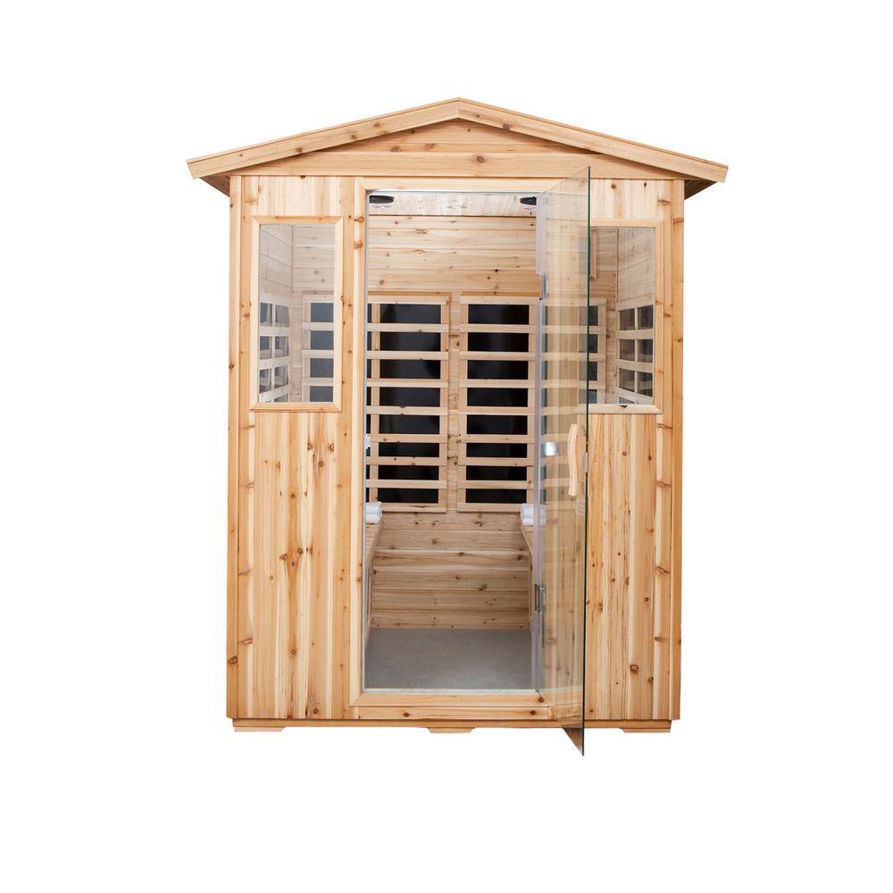 4-Person Outdoor Hemlock Infrared Sauna