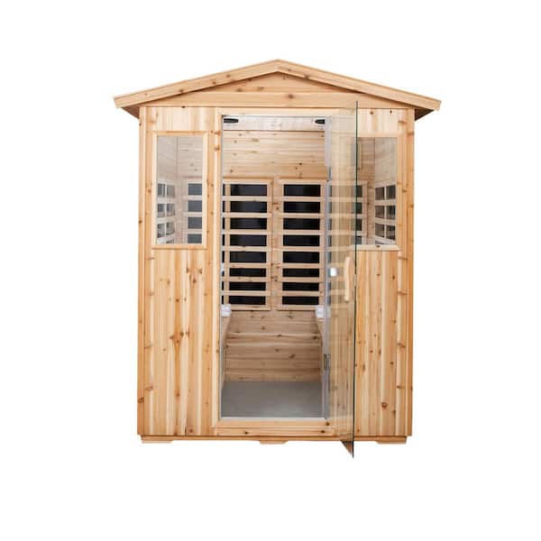 4-Person Outdoor Hemlock Infrared Sauna
