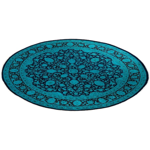 Overdyed Purple 8 ft. x 8 ft. Solid Wool Indoor Area Rug