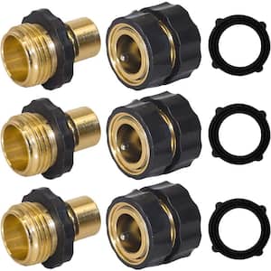 Garden Hose Quick Coupling, 3/4 Inch Male and Female Garden Hose Coupling Quick Coupling, 3 Sets