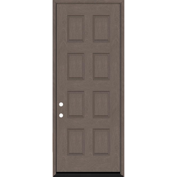 Steves Sons Regency 36 In X 96 In 8 Panel RHIS Ashwood Stain Mahogany Fiberglass Prehung