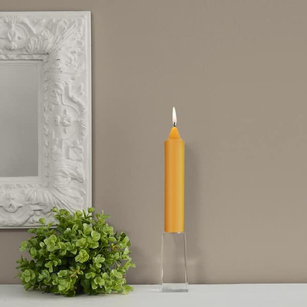 ROOT CANDLES Smooth Collenette 7 in. Butterscotch Unscented Taper Candle (Box of 4)