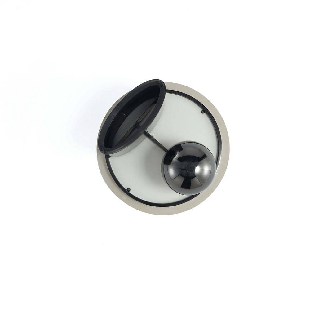 Laurel Round Black Sintered Stone Coffee Table with Stainless Steel Base