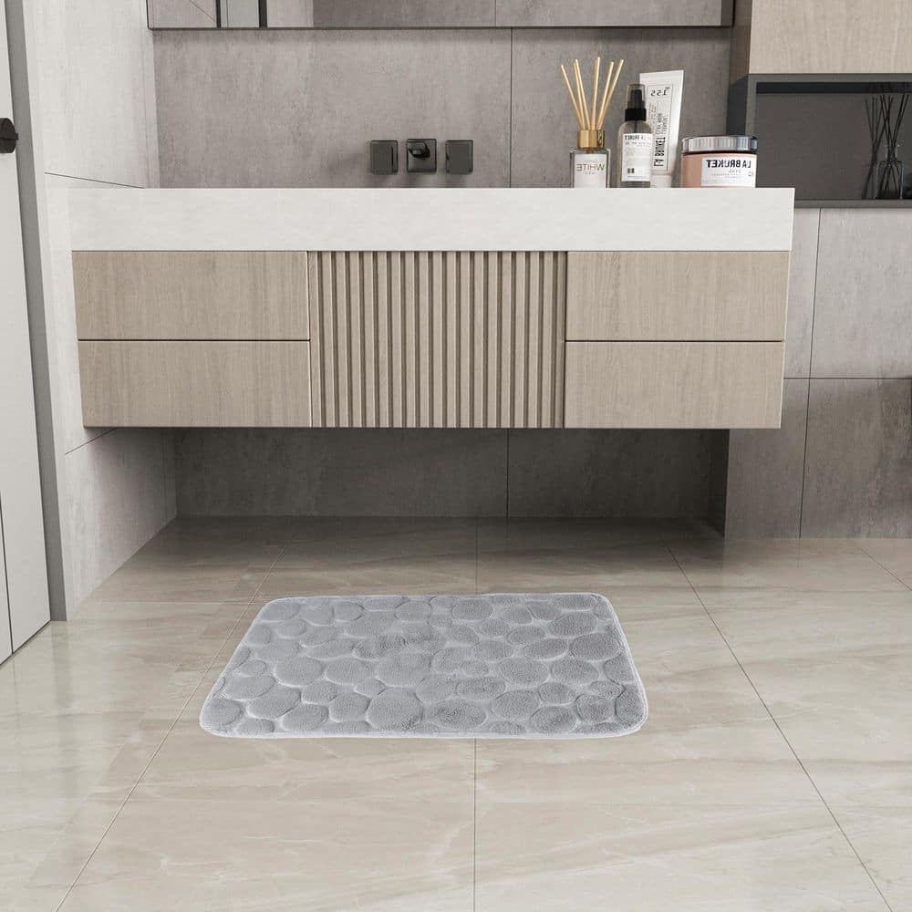 Gray 2 Pieces Memory Foam Bath Mat Set, Non Slip Bath Mat and U Shape Toilet Rug, Super Soft and Water Absorbent price history on PriceWatchPro