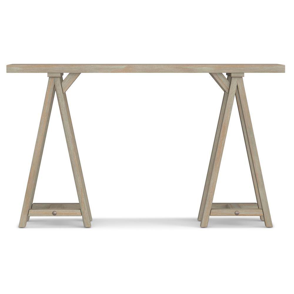 Distressed Gray 50" Wood Rectangular Console Table