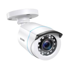 80 ft. Wired 1080p Outdoor Bullet Security Camera 4-In-1 Compatible with HD-TVI/AHD/CVI Analog DVRs Night Vision, White