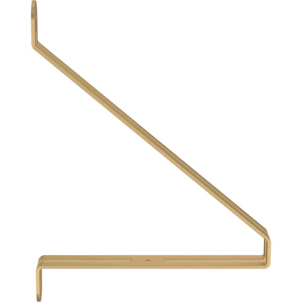 Sleek Modern Brushed Brass Decorative Shelf Bracket Set