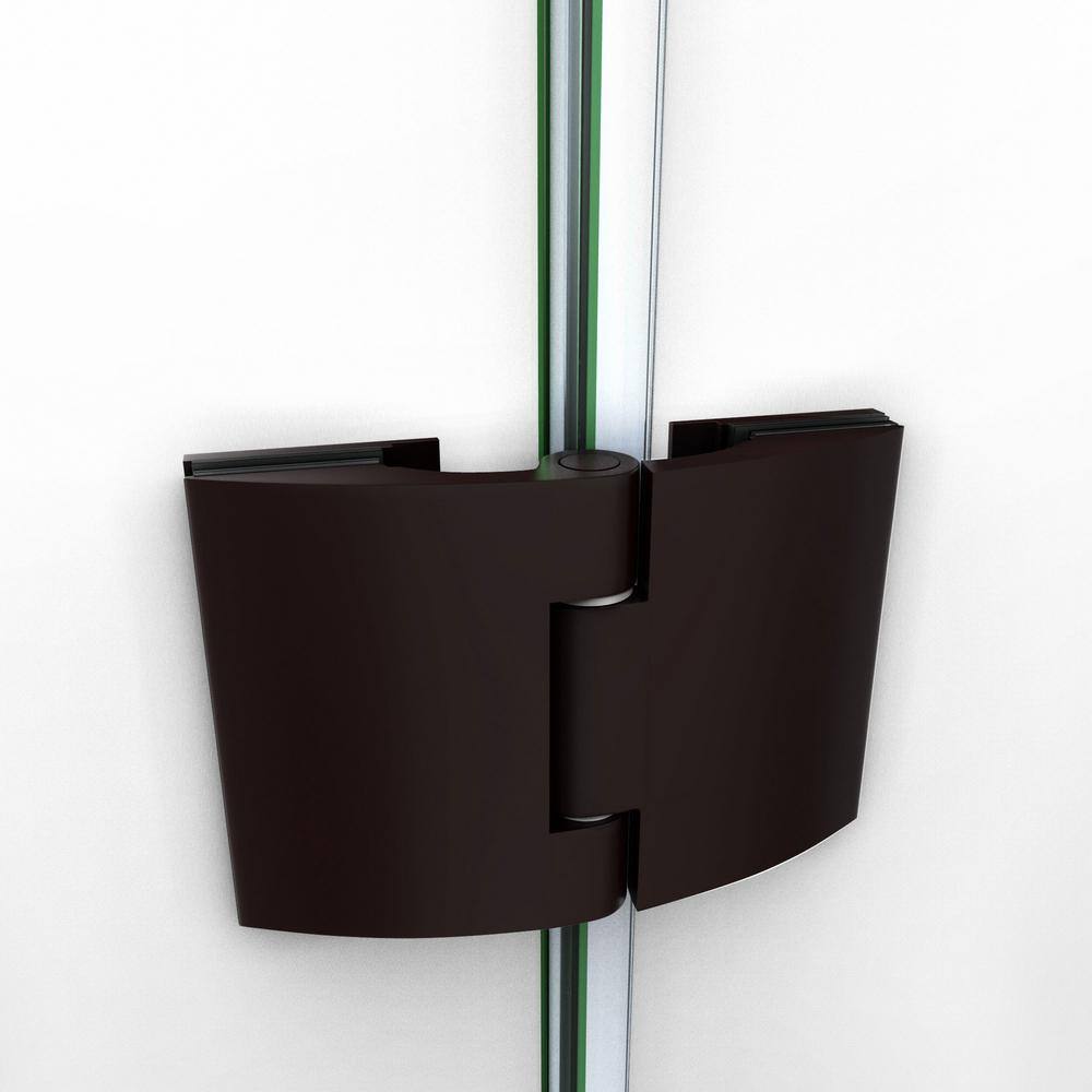 Aqua Frameless Glass Tub Door with Oil Rubbed Bronze Finish