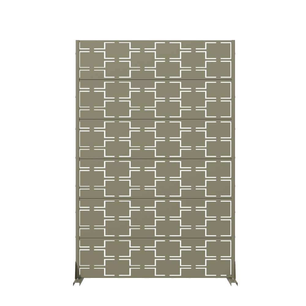 72 in. H x 47 in. W Outdoor Olive Galvanized Steel Decorative Garden Fence Privacy Screen price history on PriceWatchPro