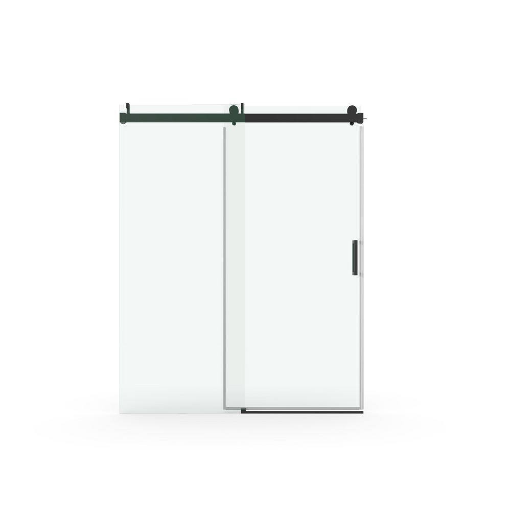 60 in. W x 76 in. H Single Sliding Frameless Soft-Closing Shower Door in Matte Black, 1/4 IN. (6mm) Tempered Clear Glass price history on PriceWatchPro