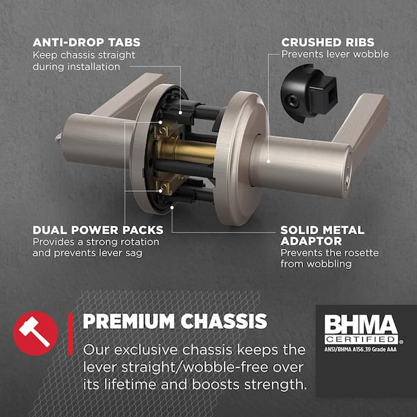 Kwikset Trafford Satin Nickel Reversible Round Straight Keyed