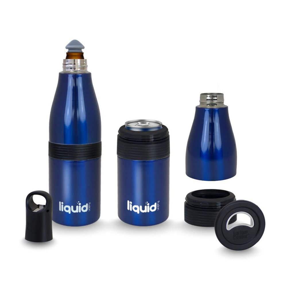 12 oz. Blue Stainless Steel Beer Insulator Can Koozie Drinking Bottle