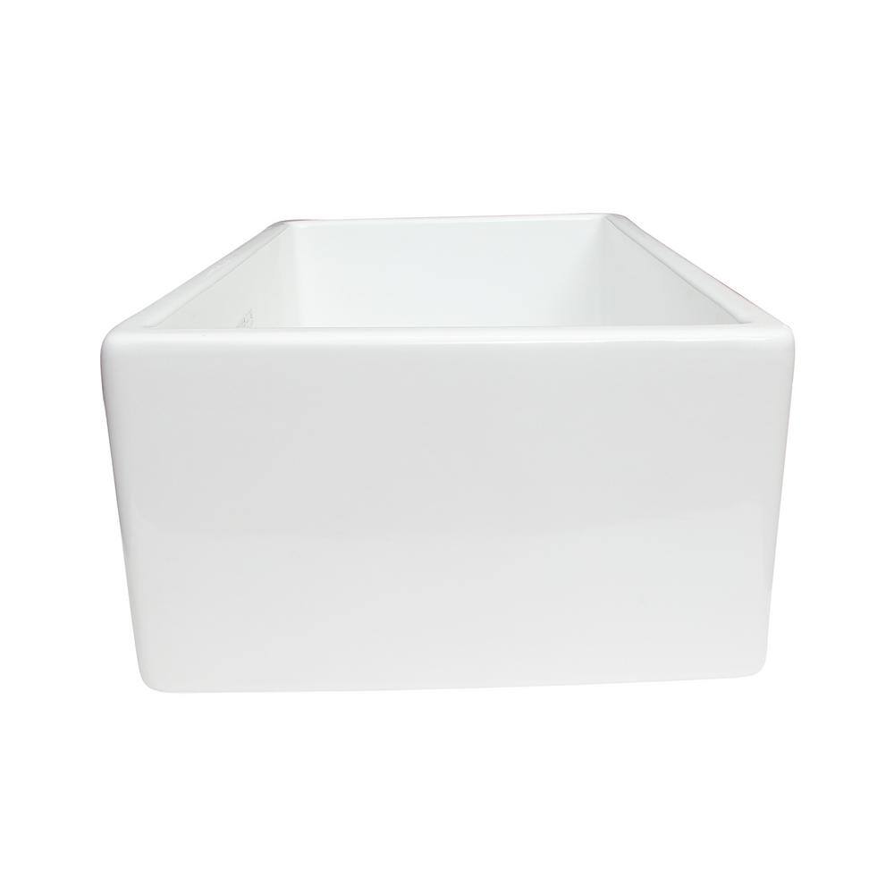 White Fireclay 30'' Fluted Farmhouse Kitchen Sink