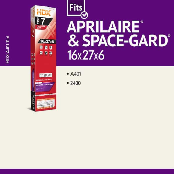 16 in. x 27 in. x 6 in. AprilAire and Space-Gard Replacement Pleated Air Filter (Without Frame) FPR 7, MERV 11