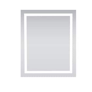 Timeless 30 in. W x 36 in. H Framed Rectangular LED Light Bathroom Vanity Mirror in Silver
